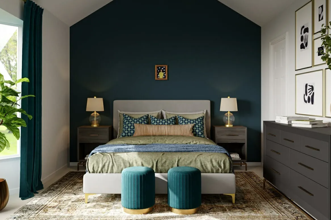 Inspirasi desain interior kamar tidur kontemporer